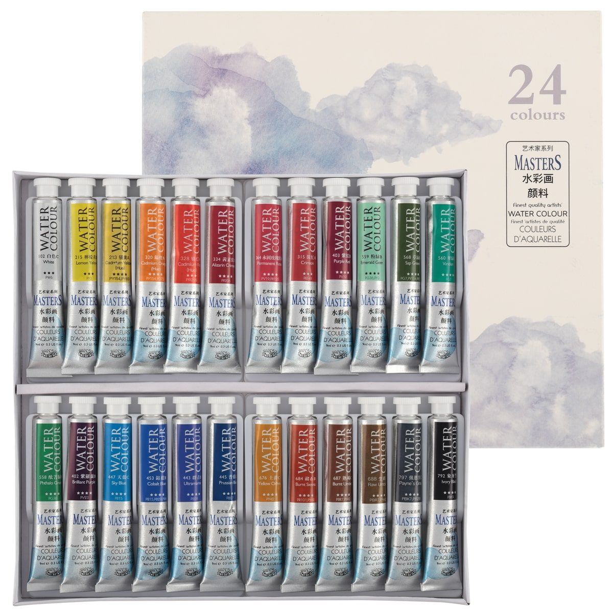 Marie's Master Quality Watercolor 24 Tube Set (9ml) 