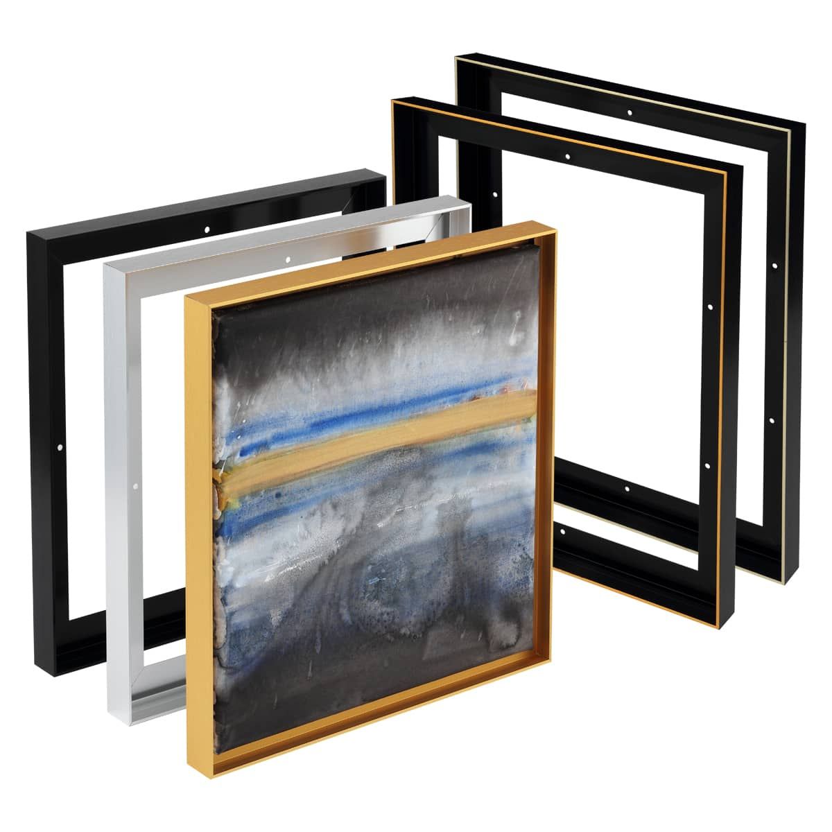 Illusions Aluminum Floater Frames - New Black/Gold or Black/Silver