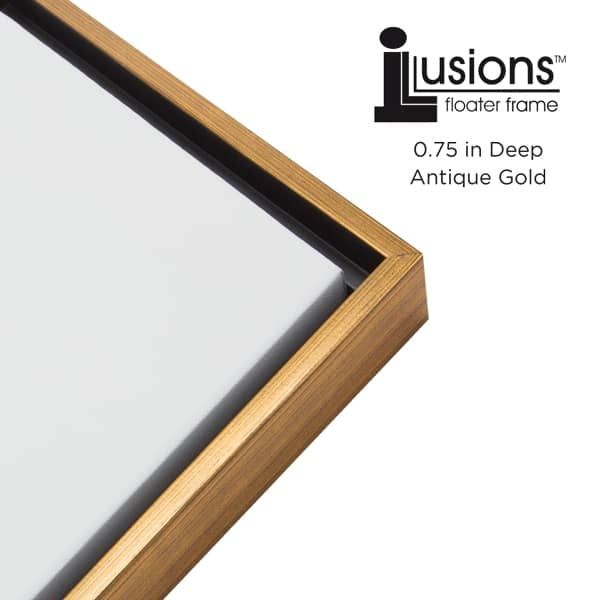 Frame and Canvas Value Set Canvas Frame and Stretched Canvas Bundle 4-Piece  Set - 2 Frames & 2 Blank Canvases - [Antique Gold w/ Antique Gold Sides -  16x20] 