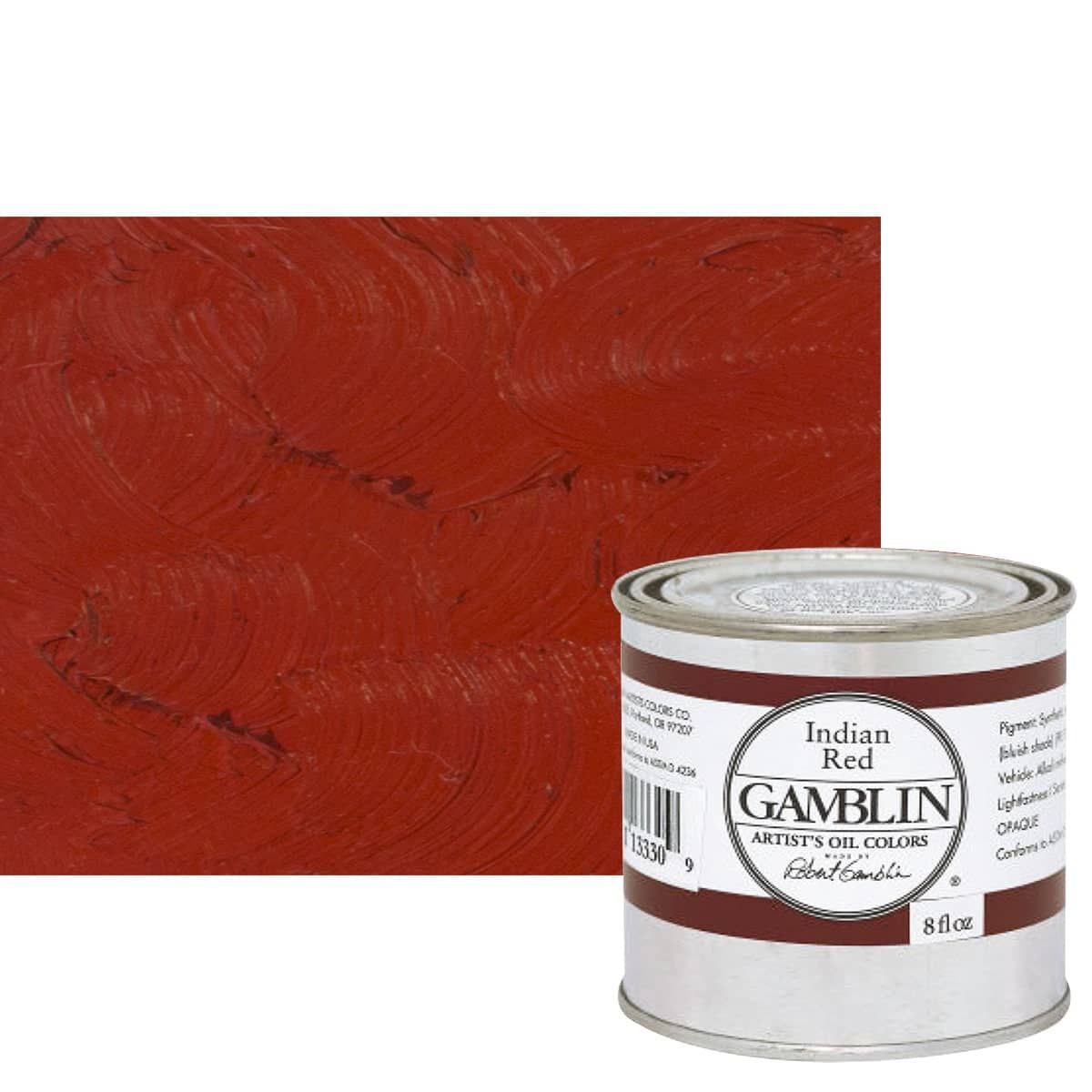 Gamblin Artists Oil - India Red, 8oz Can | Jerry's Artarama