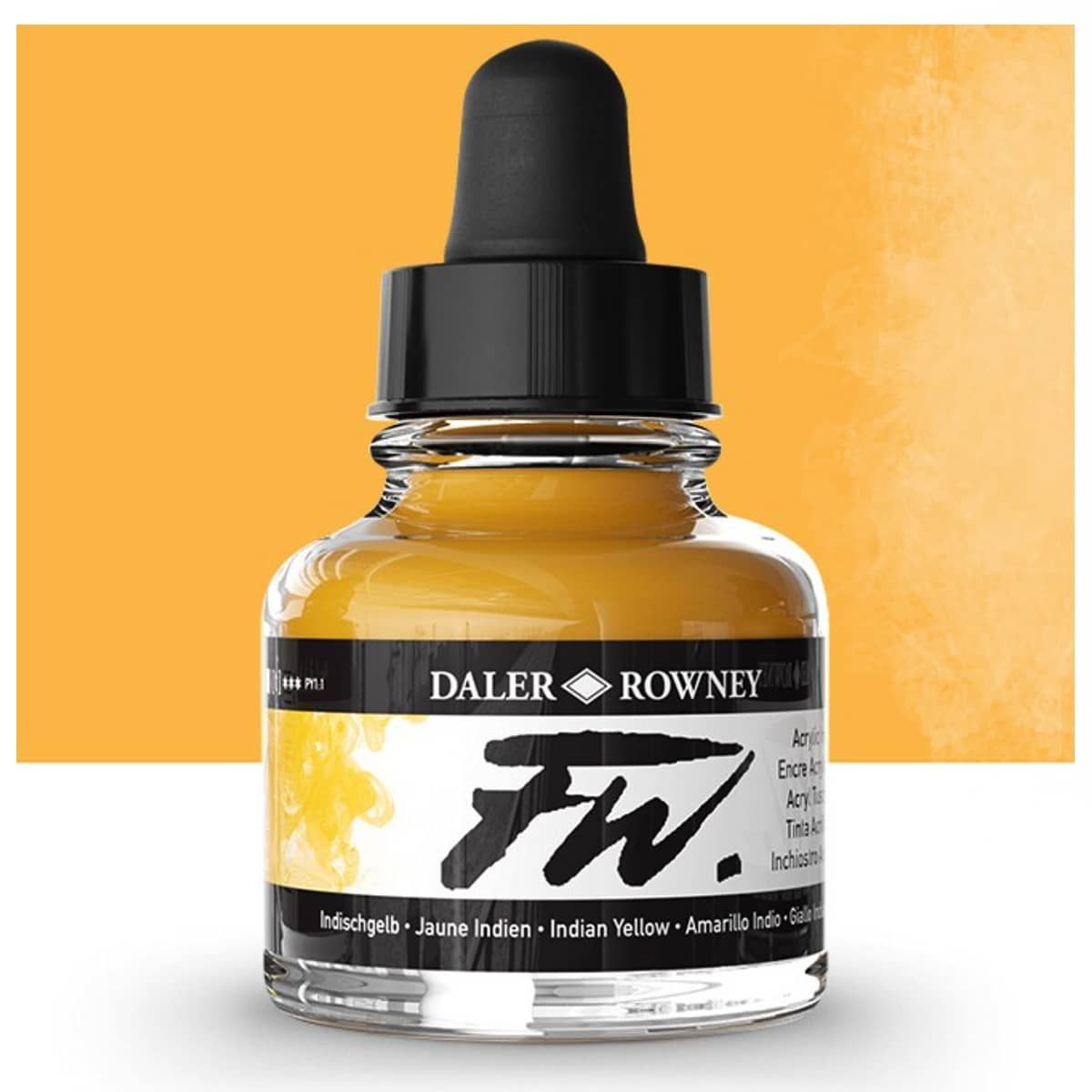 Daler-Rowney F.W. Acrylic Ink 1oz Bottle Indian Yellow