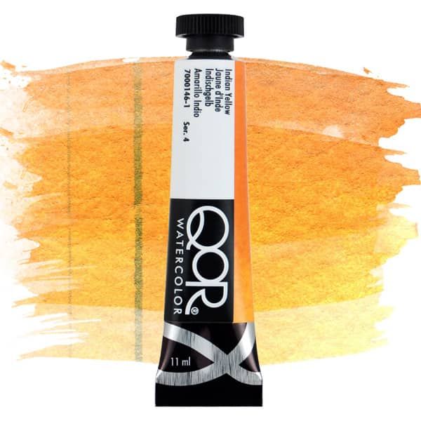 QoR Watercolor Paint Indian Yellow, 11ml Tube Jerry's Artarama