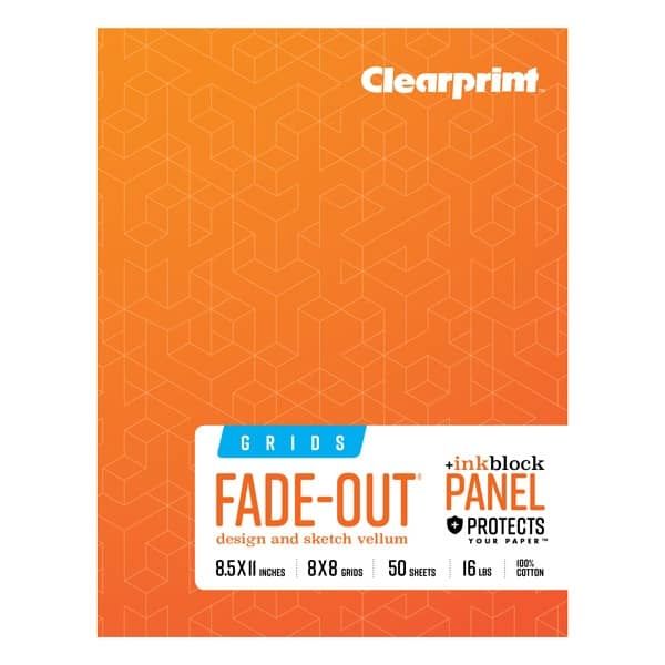 Clearprint 1000H Plain Field Books, Ink Block Panel 8.5X11in 16lb 50 Sheets