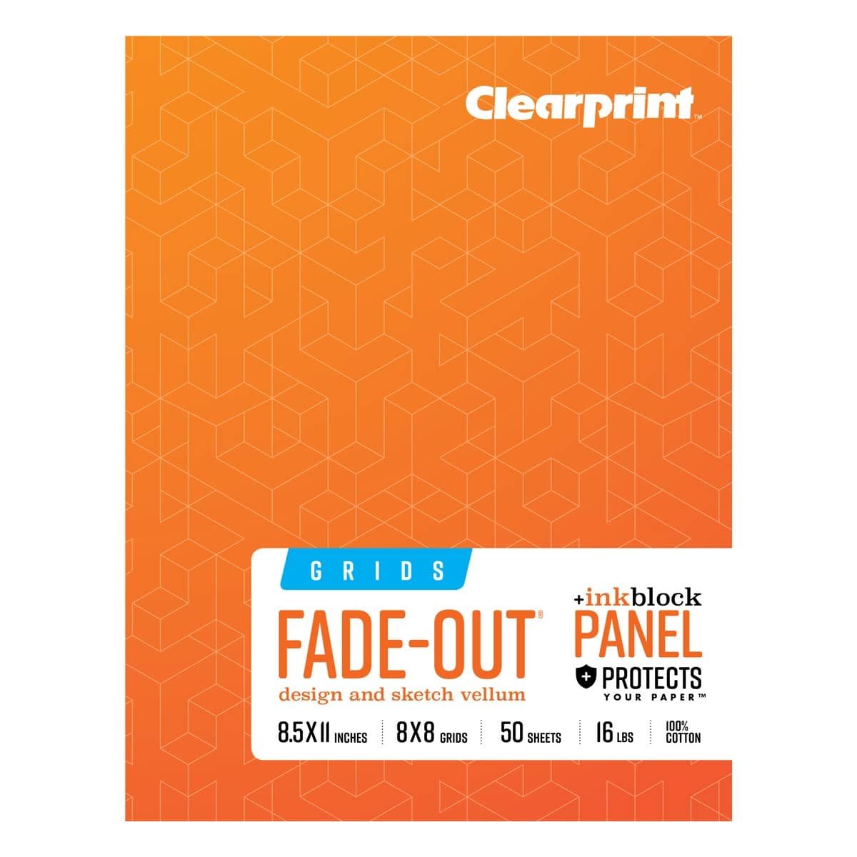 ink Block Panel (16lb, 50 Sheets) 8x8 grids - 8.5x11in