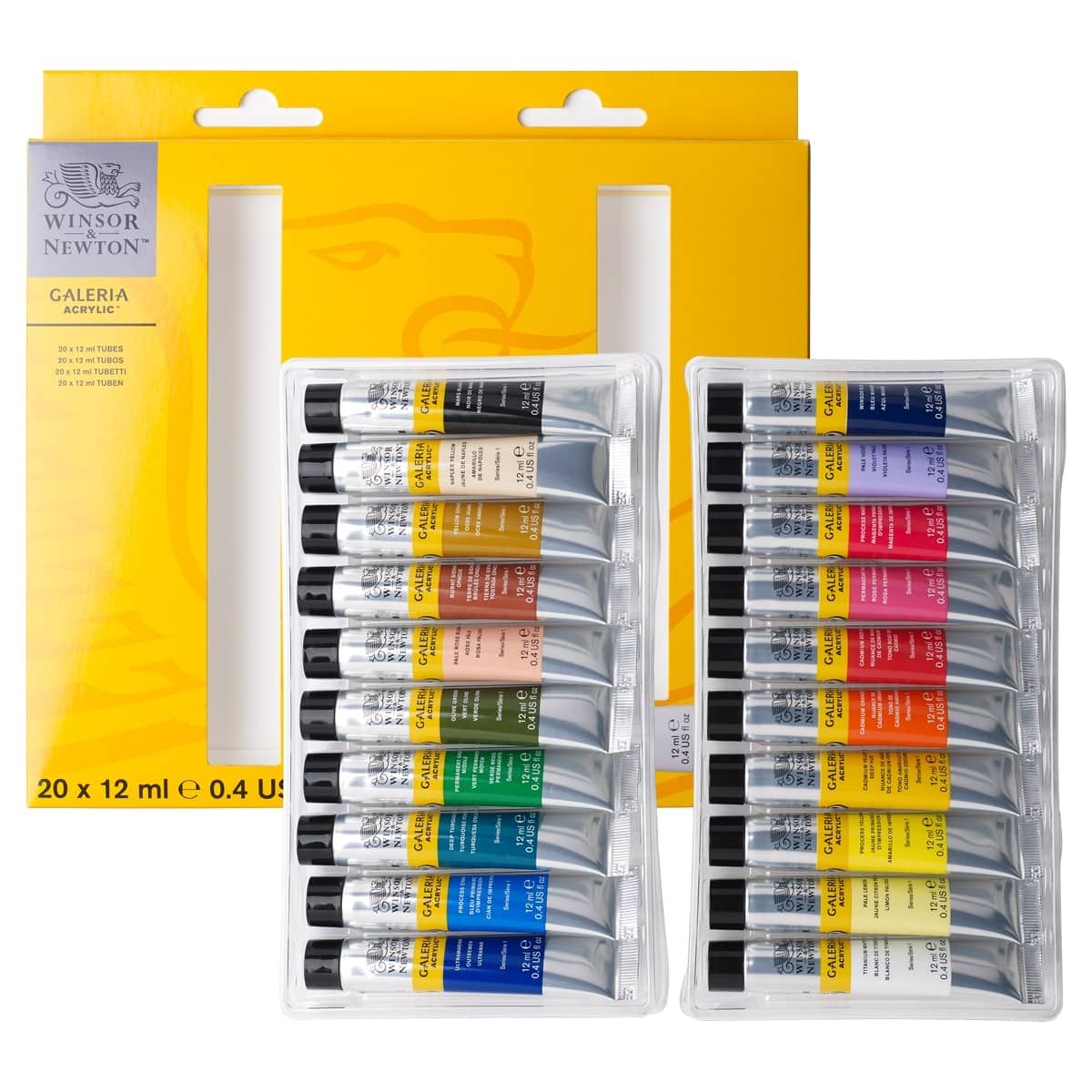 What are the primary colours in Winsor & Newton acrylics ranges?