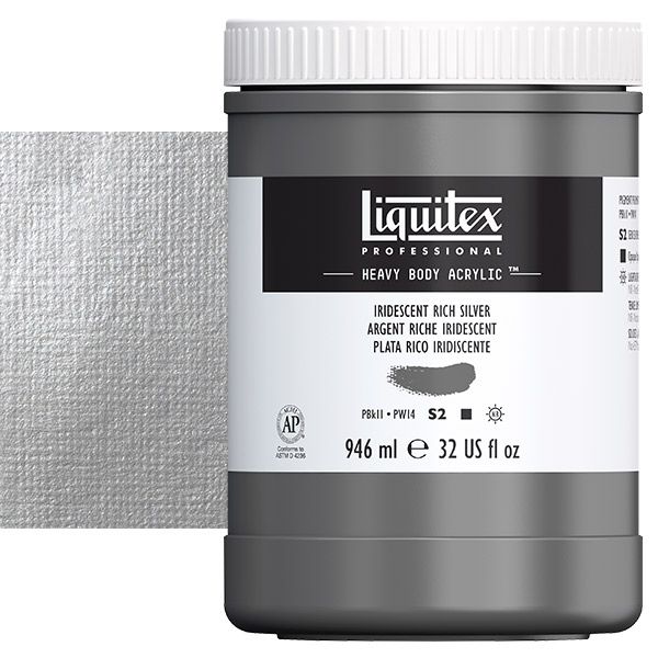 Liquitex Professional Heavy Body Acrylic Iridescent Rich Silver 32oz 