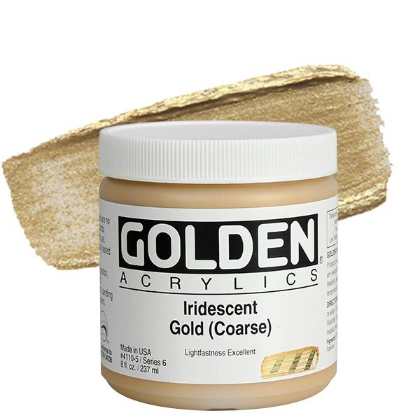 GOLDEN Heavy Body Acrylic 8 oz Jar - Iridescent Gold (Coarse)