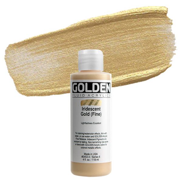 GOLDEN Fluid Acrylics Iridescent Gold (Fine) 4 oz Jerry's Artarama