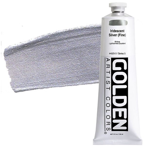 GOLDEN Heavy Body Acrylic 5 oz Tube - Iridescent Silver