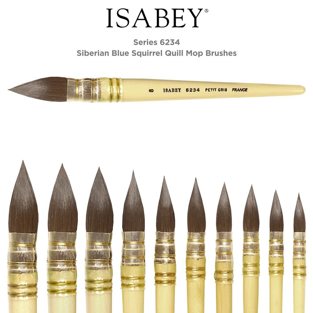Isabey Siberian Blue Squirrel Quill Mop Brushes - series 6234