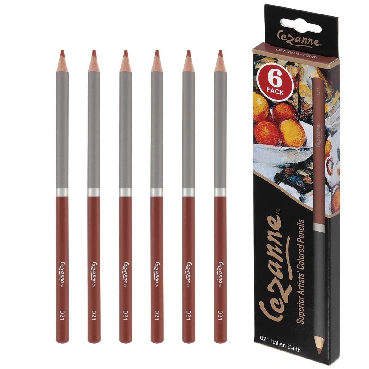 Cezanne Premium Colored Pencil Italian Earth, Box of 6