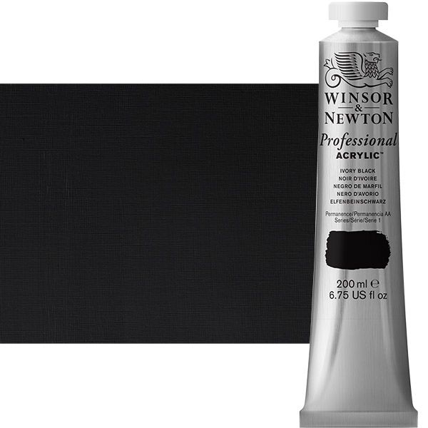 Winsor & Newton Professional Acrylic Ivory Black 200 ml
