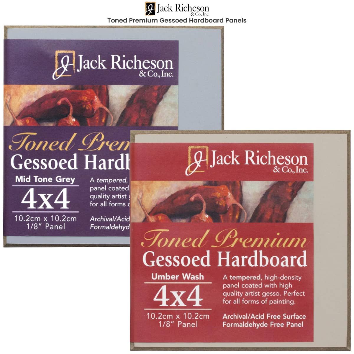 Jack Richeson Cradled Gessoed Hardboard Panel, 3/4 Deep - Size: 10 x 10