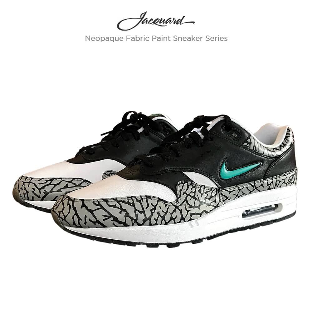 Custom Nike3 by Show Time Customs using the Sneaker Series of Jacquard Neopaque Fabric Colors