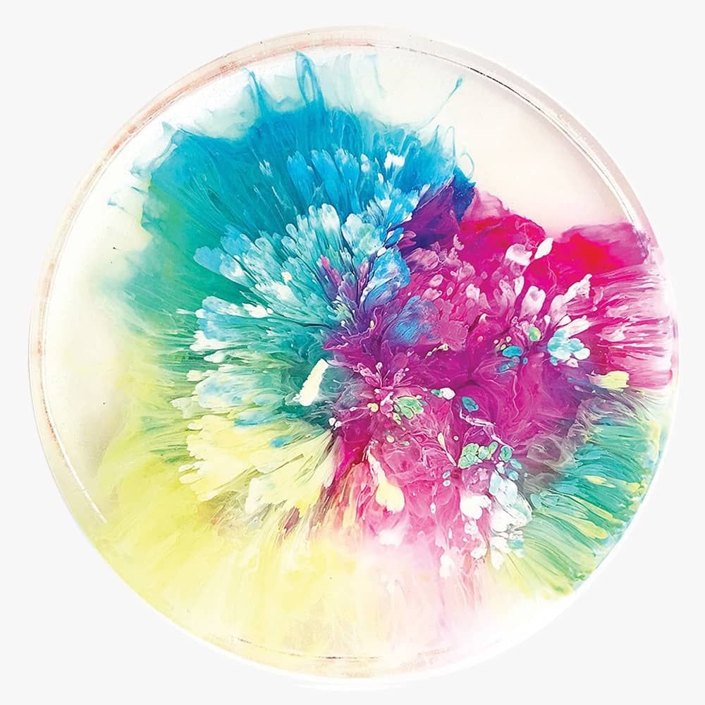 Pinata Colors in Resin Petri Dish 3 by Annie's ART Studio