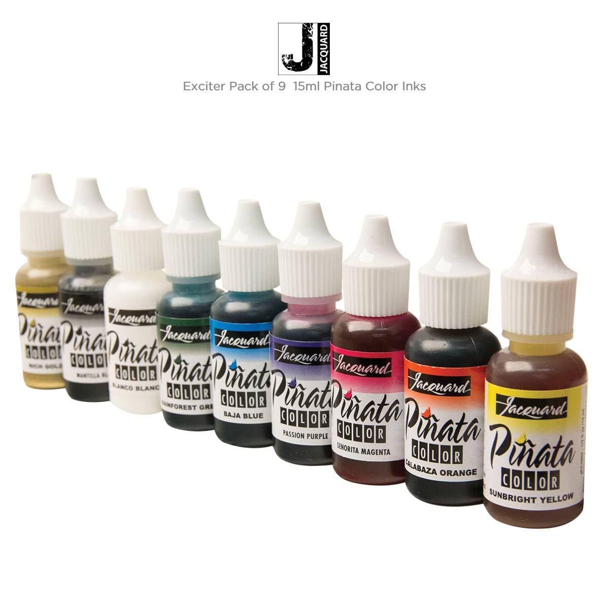 Pack of 9 15ml bottles of Pinata Color Ink