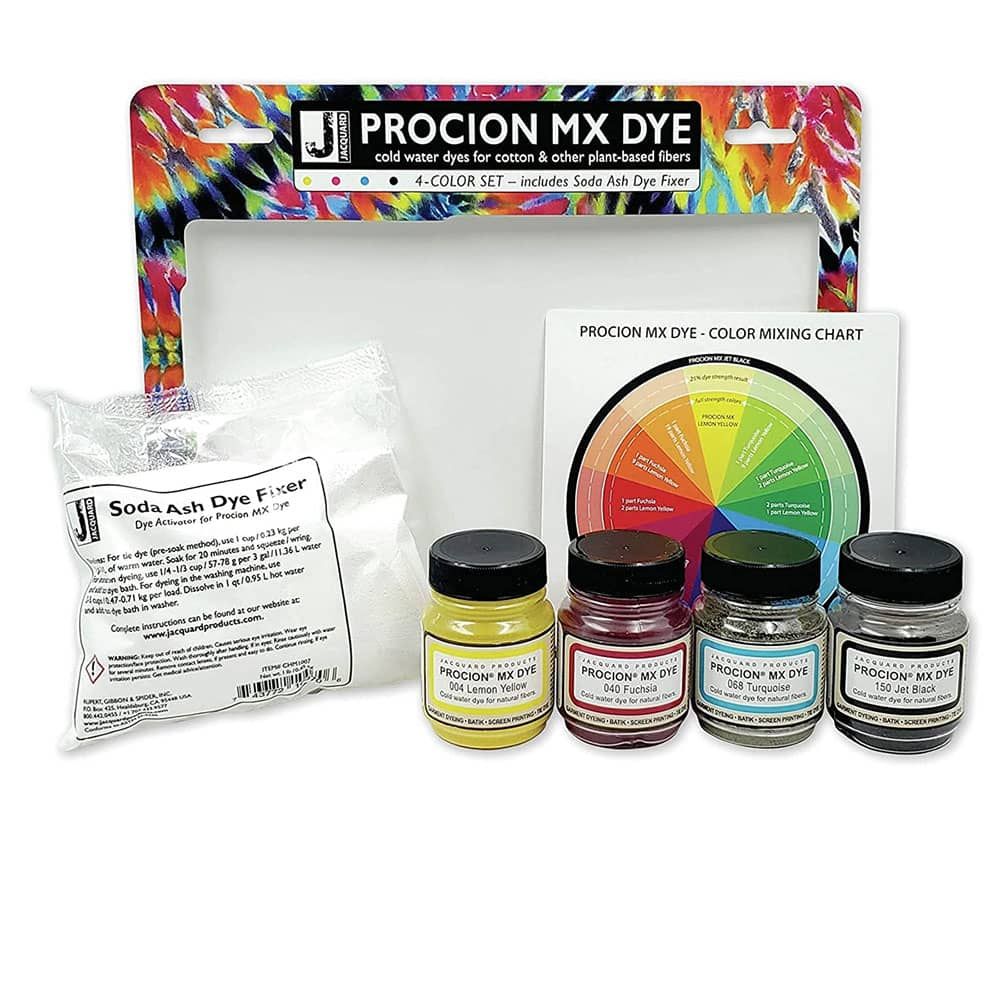 Procion MX Dye 4 Color Set w/ Soda Ash Dye Fixer