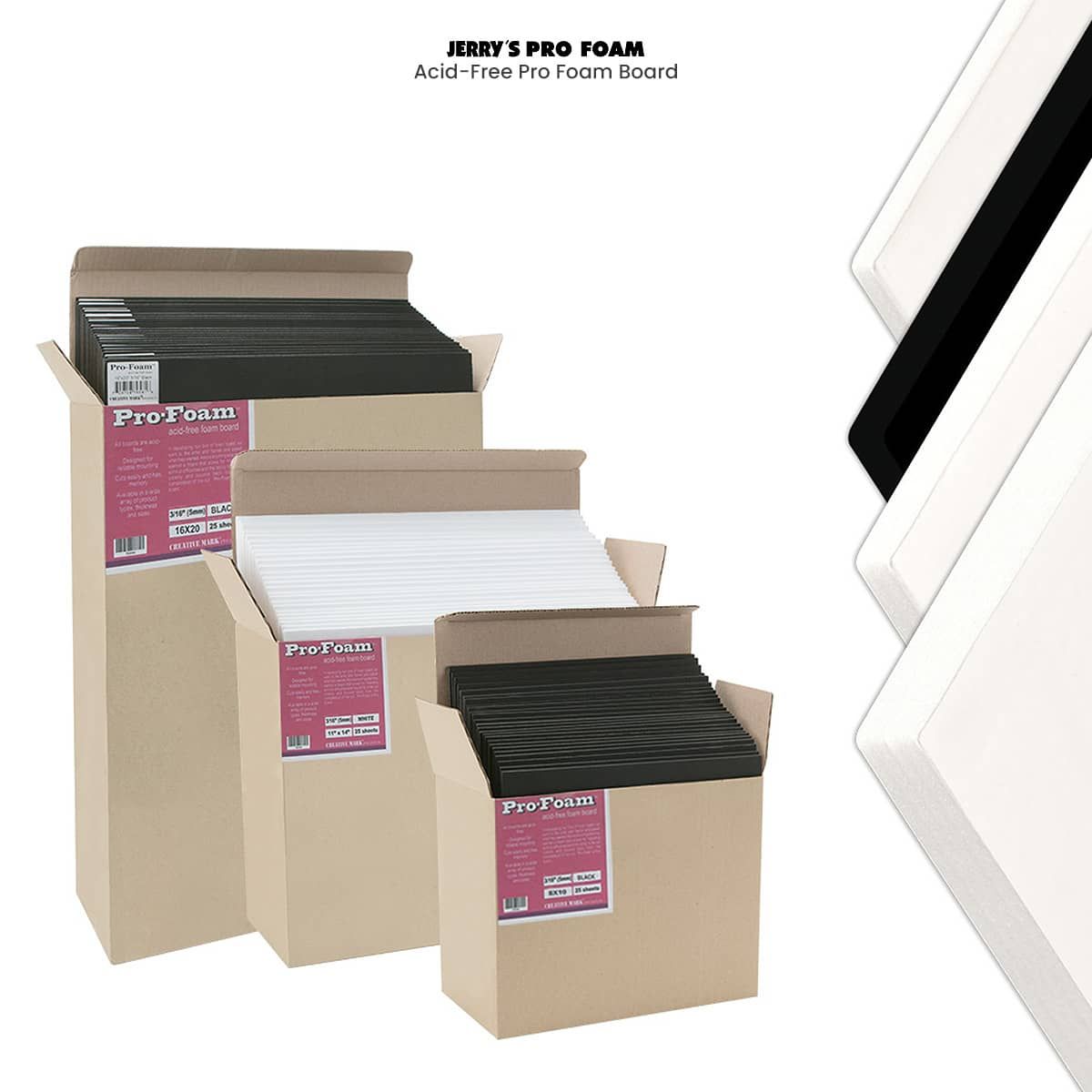 3/8 White Acid Free Buffered Foam Core Boards : 48 X 48