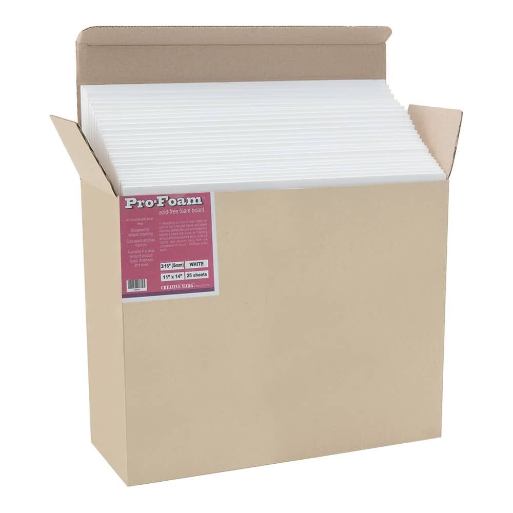 3/16 White 1 Side Self Adhesive Foam Core Boards : 36 x 48