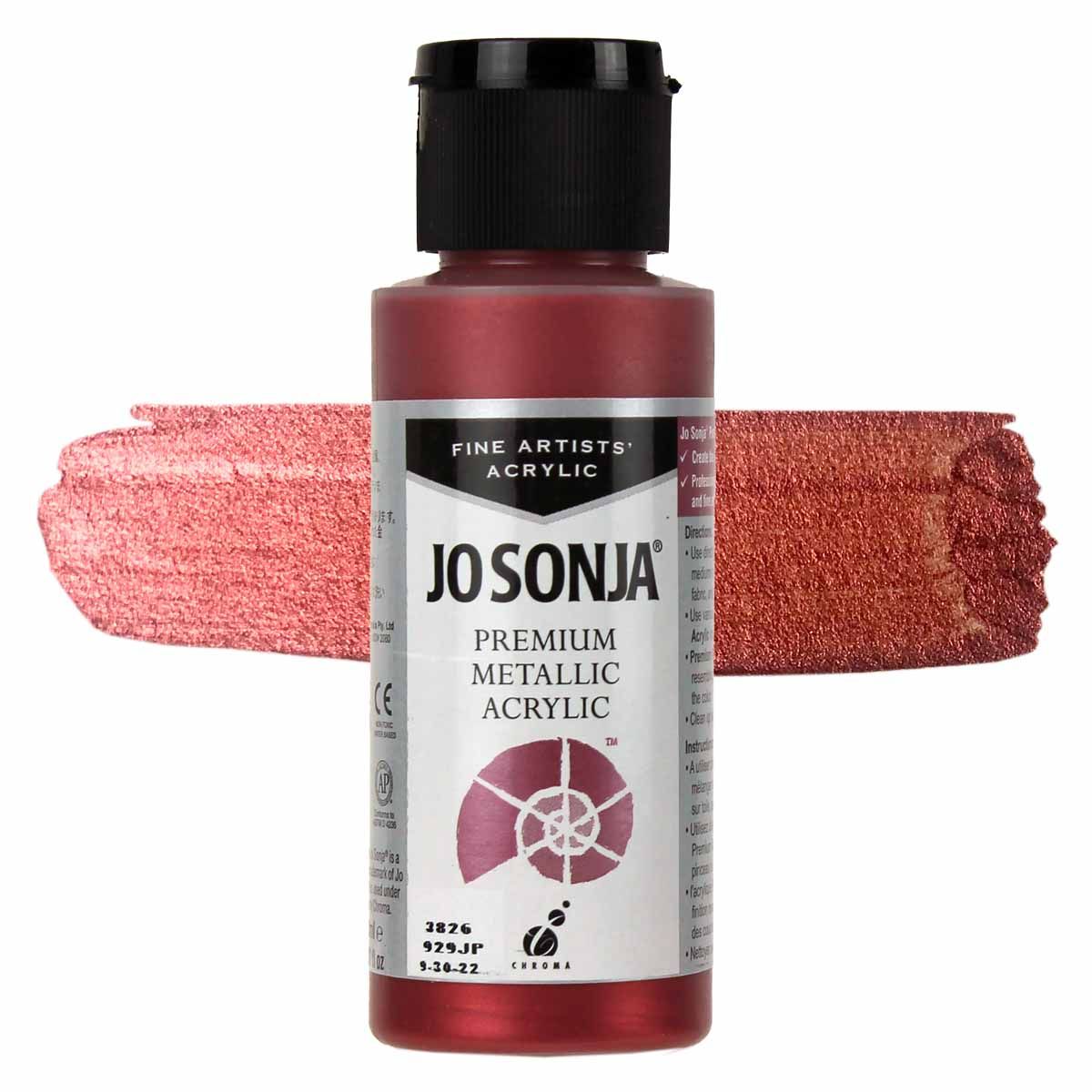 Jo Sonja Premium Acrylic Metallic Rose Gold, 2oz Bottle Jerry's
