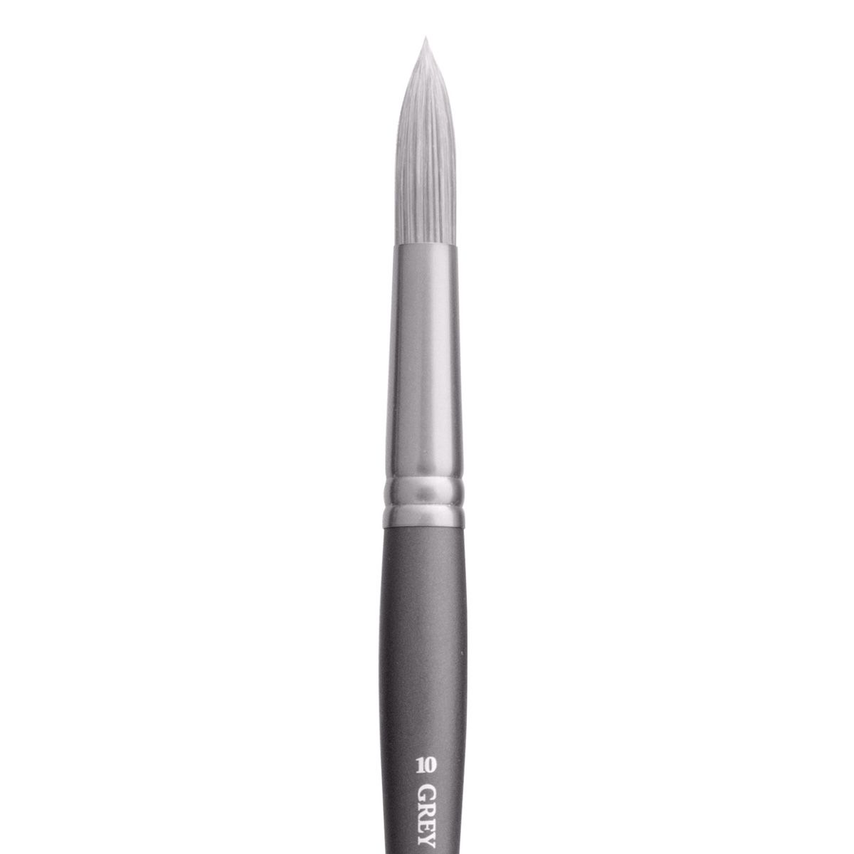 Jack Richeson Grey Matters Series 9821 Long Handle Sz 10 Round Synthetic Acrylic Brush Close Up