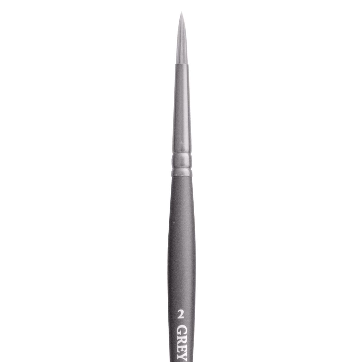 Jack Richeson Grey Matters Series 9821 Long Handle Sz 2 Round Synthetic Acrylic Brush Close Up