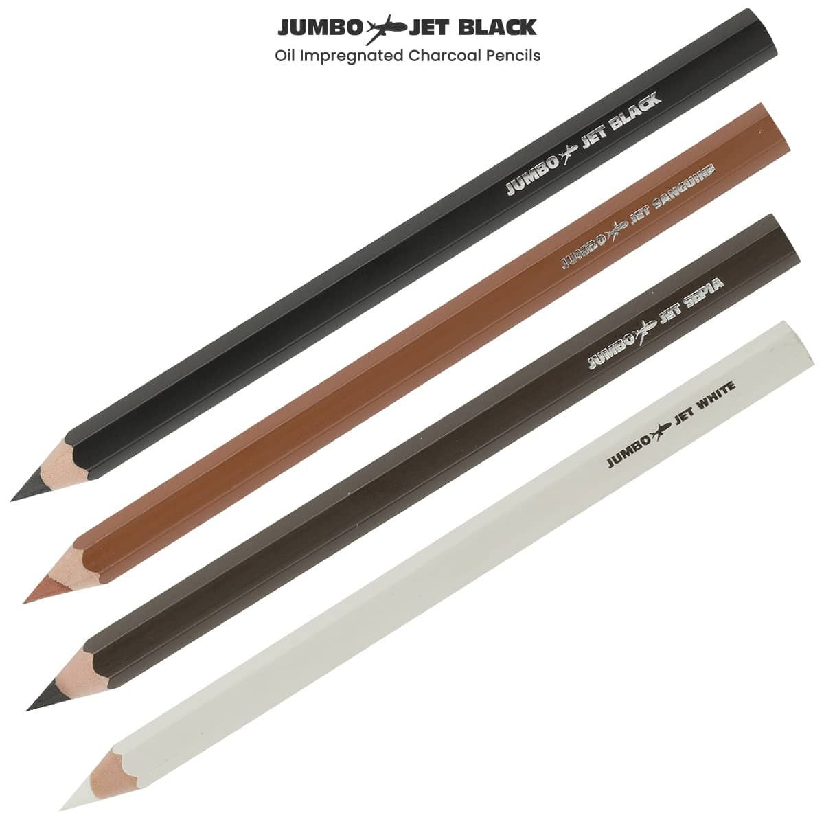 Jumbo Jet Oil Impregnated Charcoal Pencils