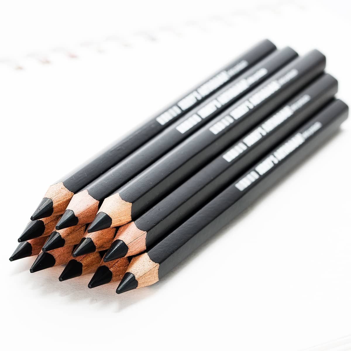 Jerry's Jumbo Jet Charcoal Pencil Set of 12, Black 5.5mm lead