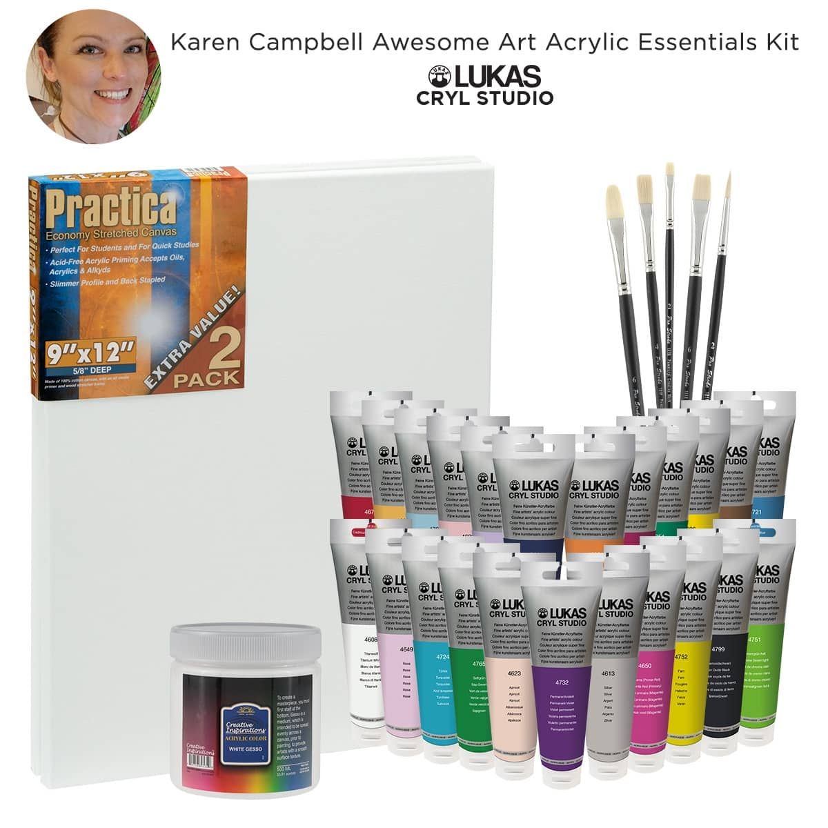 Karen Campbell Awesome Art Acrylic Essentials Kit (Signature Set)