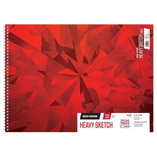 Heavy Sketch, In & Out Pages™, 70lb/114GSM, 30 Sheets