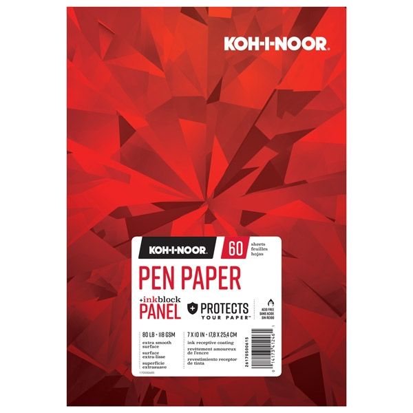 Koh-I-Noor 80lb Pen Paper Ink Block Panel Pad 7X10-60 Sheet
