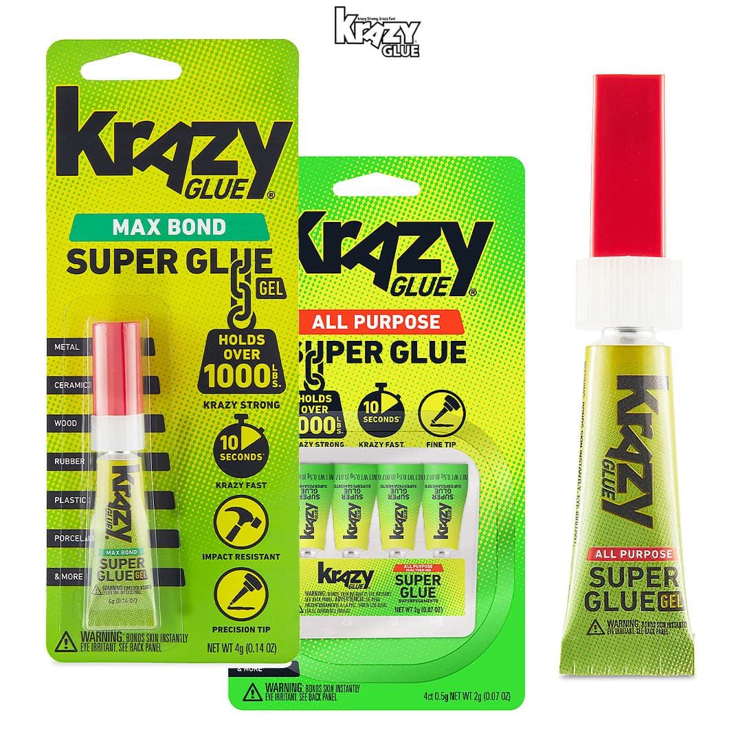 3 PACKS OF Original Krazy Glue Crazy Super Glue All Purpose Instant Repair