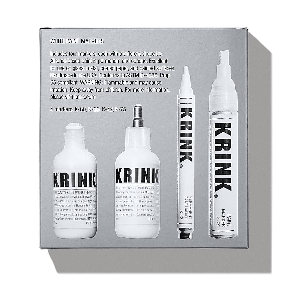 Krink K-42 White Paint Marker - Vibrant and Opaque Fine Art Paint Pen for  Any Surface - Permanent Marker with Alcohol-Based Paint for Metal Glass