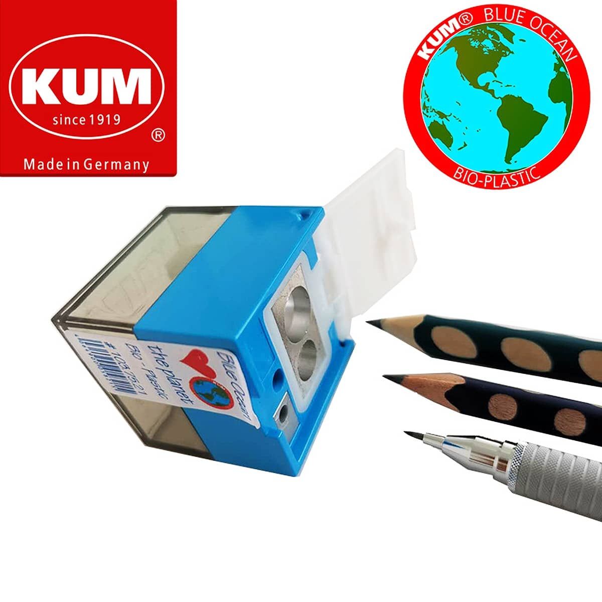 Three-hole Multifunctional Pencil Sharpener Blue Ocean