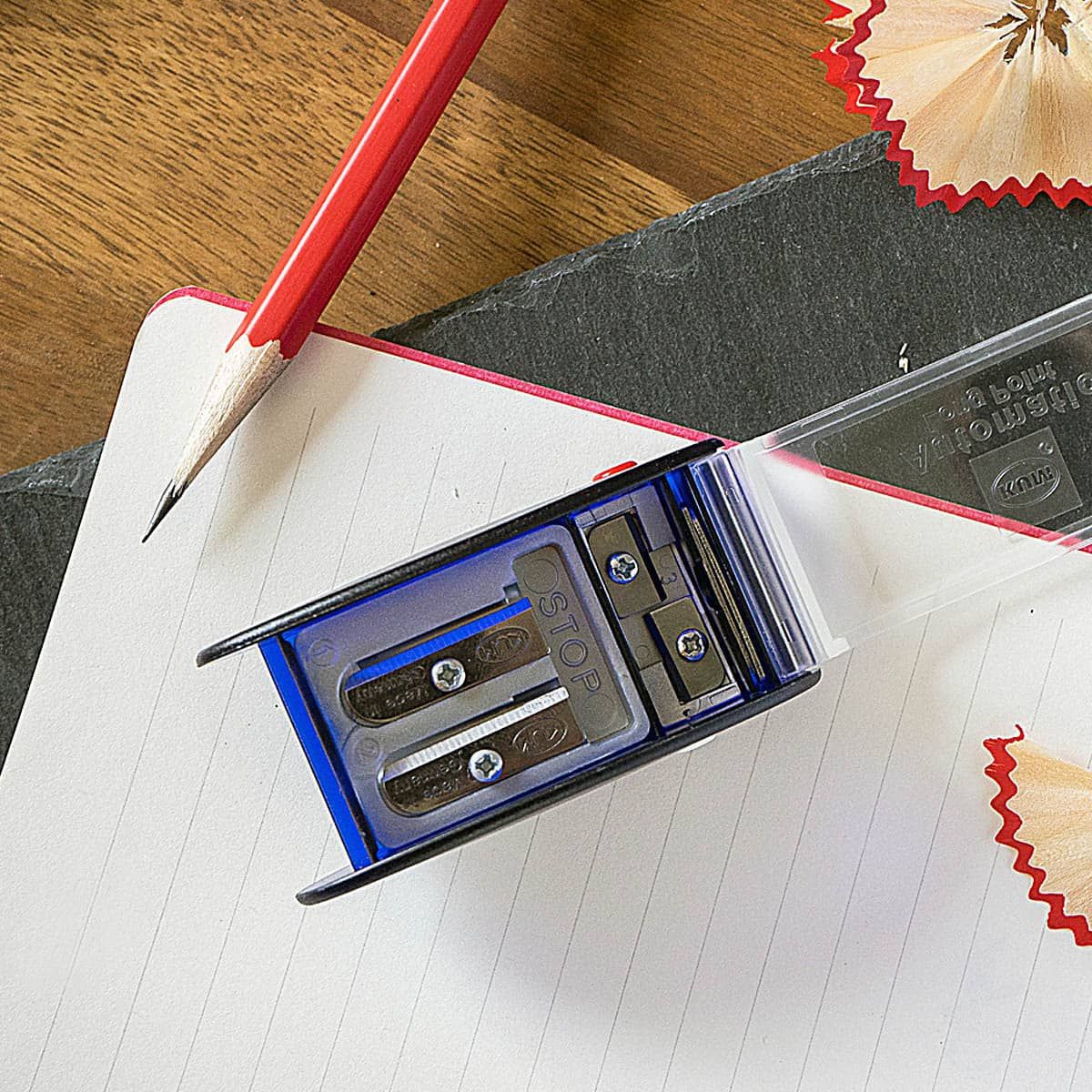 KUM Long Point Pencil Sharpener with Lead Pointer Flip Top