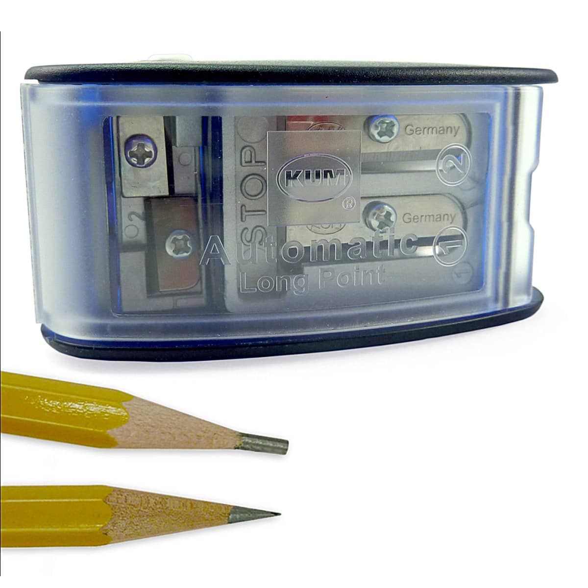 It's Academic Manual Pencil Sharpener, Two-Hole Flip Top, Assorted Colors