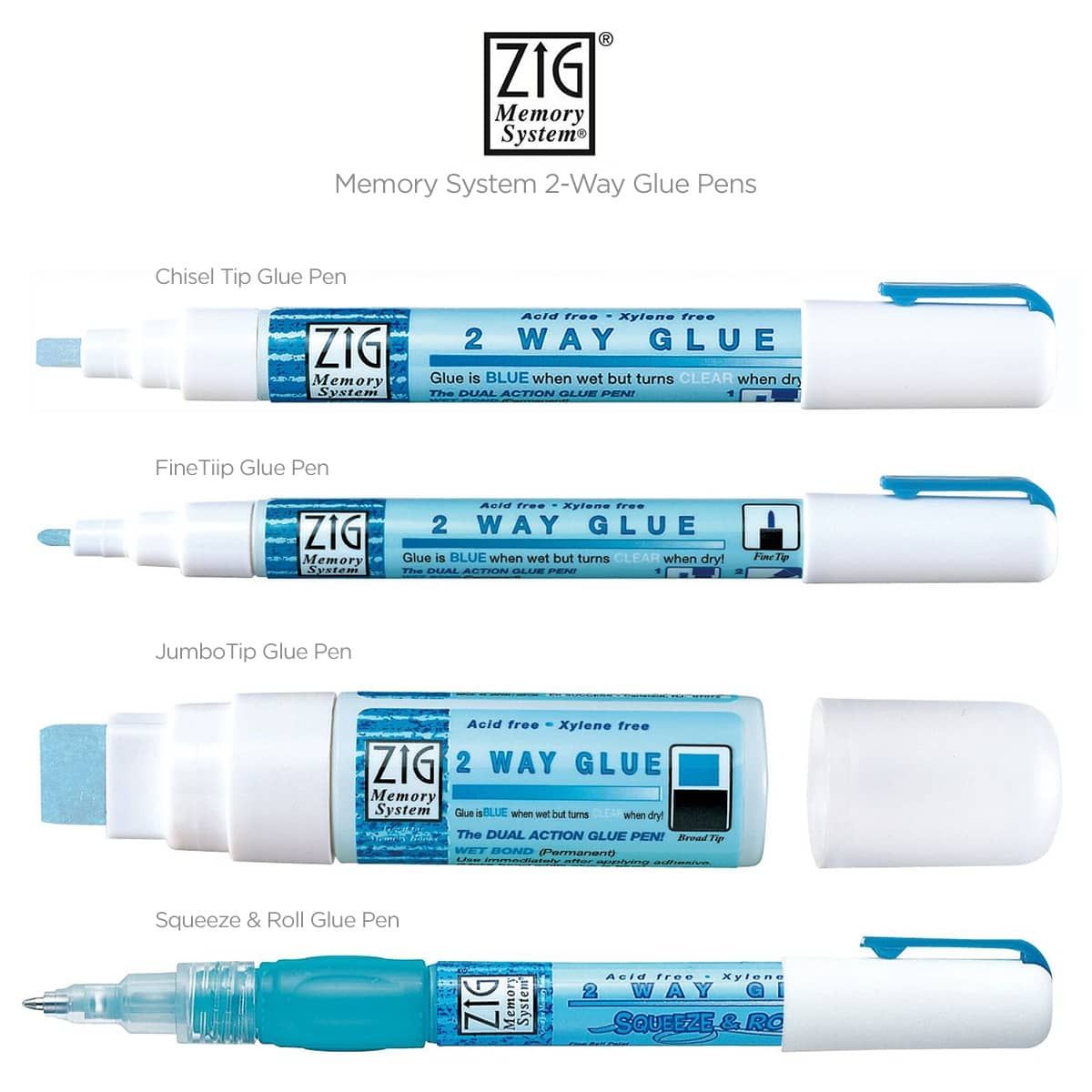 Zig Memory System 2 Way Glue Pen - 15mm Broad Tip Msb-30m