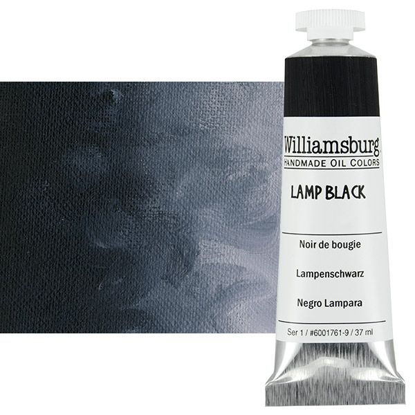 Williamsburg Handmade Oil Paint Lamp Black, 37ml Tube Jerry's Artarama