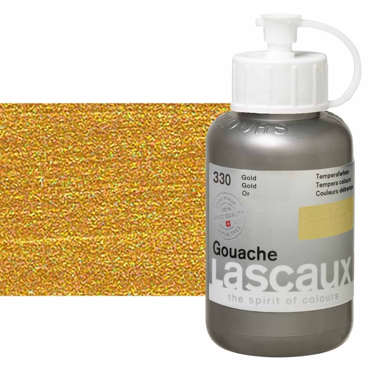 Lascaux Acrylic Gouache Paint Gold (Pearlescent) 85 ml Bottle