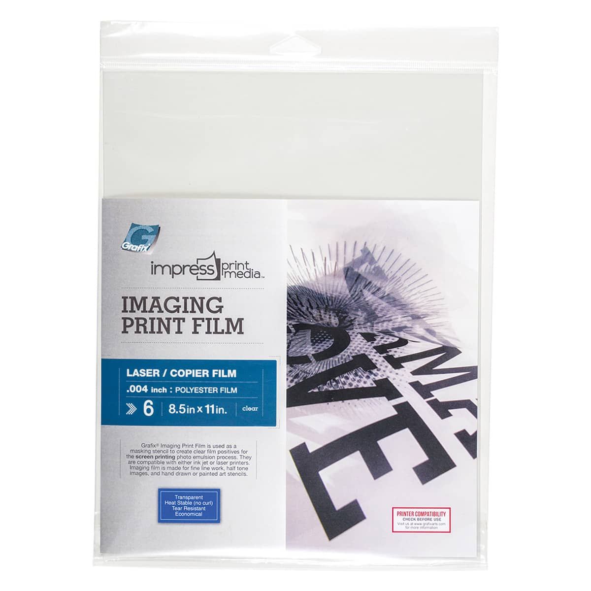 Grafix Impress Imaging Print Film - Laser Film, 6-Pack