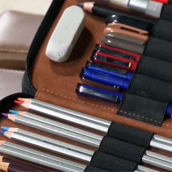 The Antiq Leather Pencil Pouch, Currency Pouch, Leather Pencil Case,  Zippered Pouch Paper Money, Pen Case, Pen & Marker Case, Pencil Case For  Artists