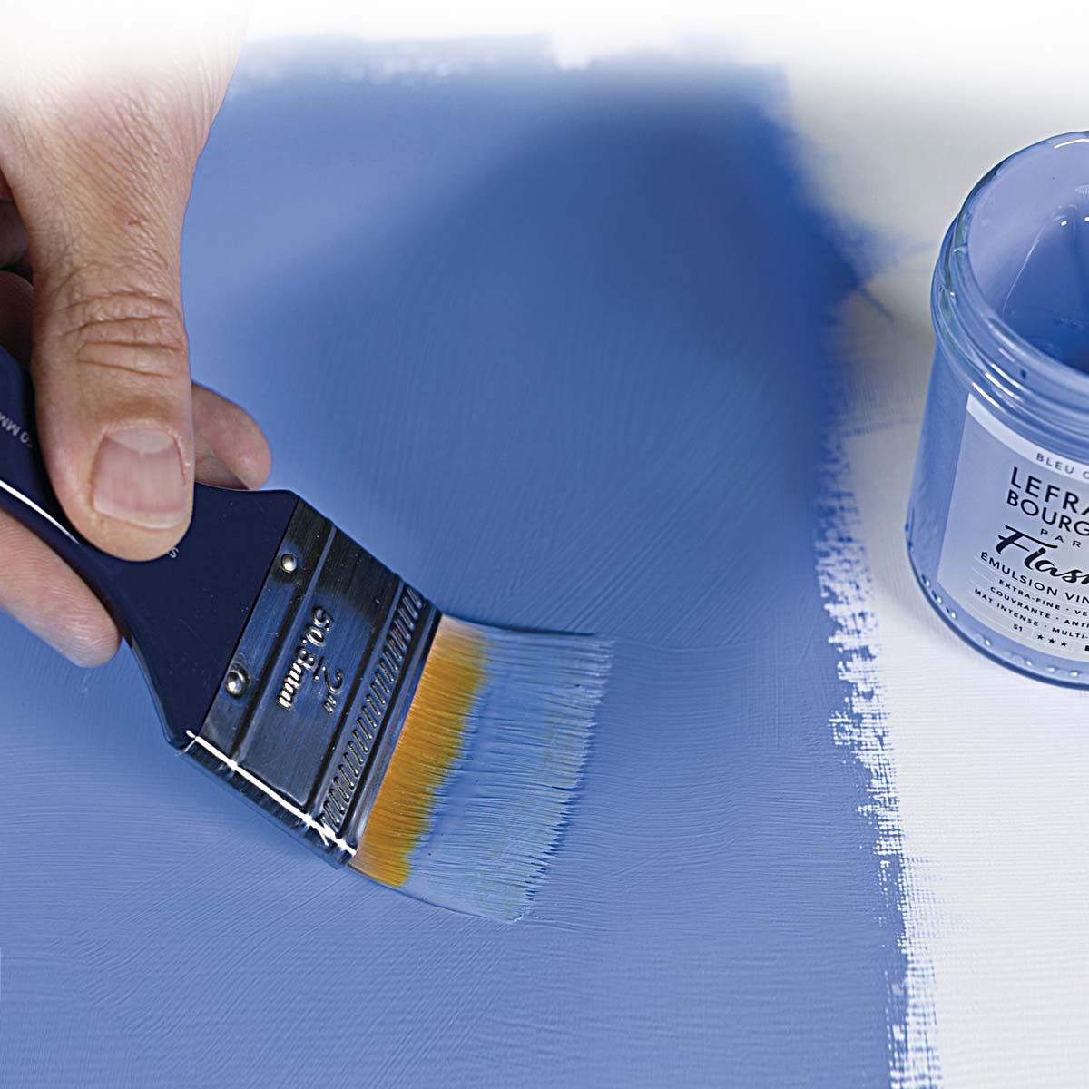 A vinyl-based opaque paint-dries to a uniform, velvety matte finish