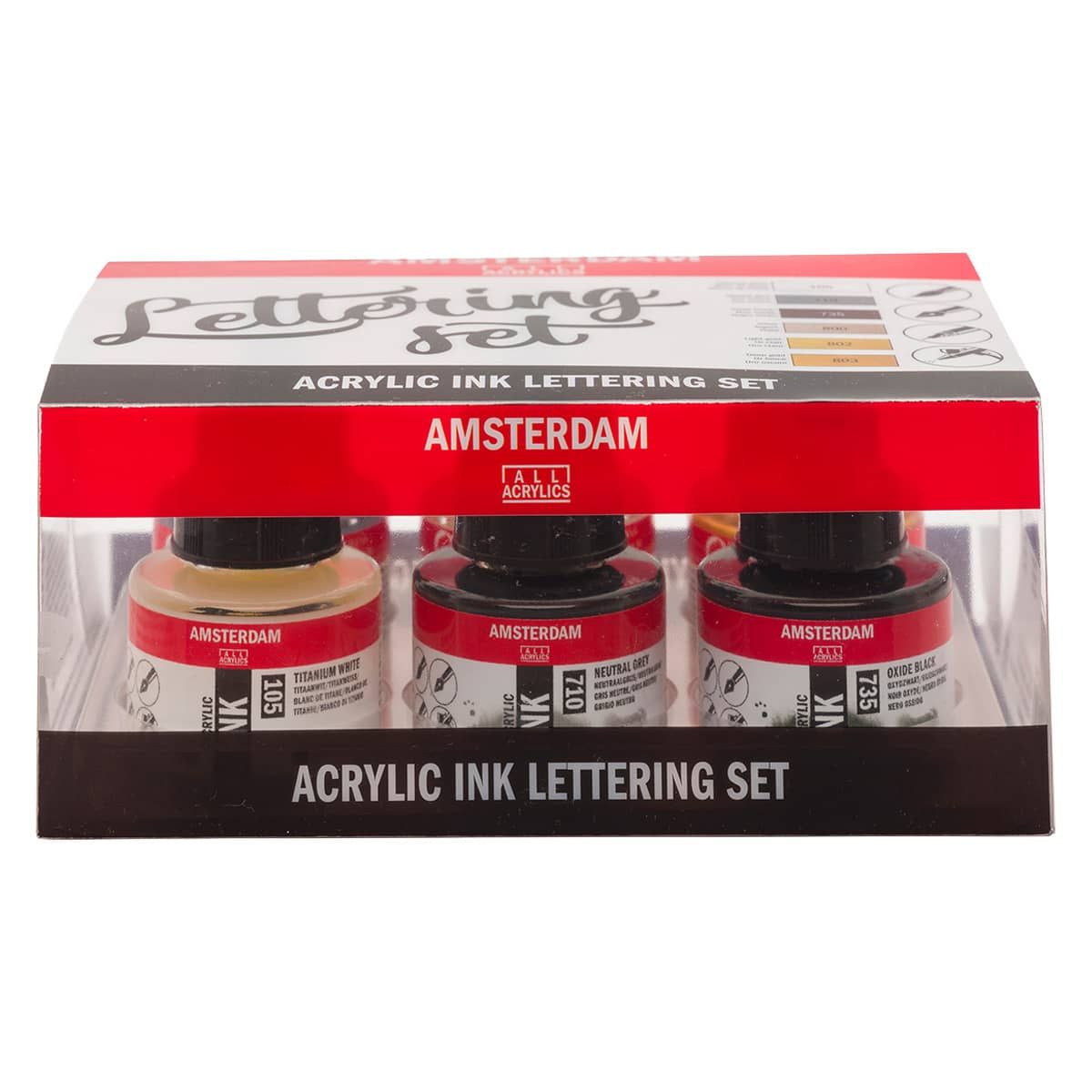 Amsterdam Acrylic Ink Lettering Set of 6, 30ml