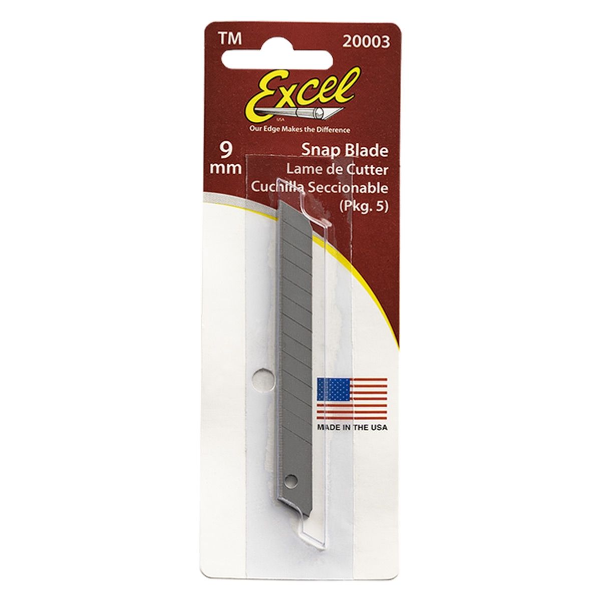 Excel Light Duty 9mm 13-Point Snap Blades Pack of 5