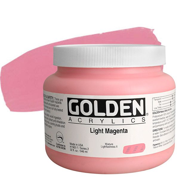 GOLDEN Heavy Body Acrylic 32 oz Jar - Light Magenta