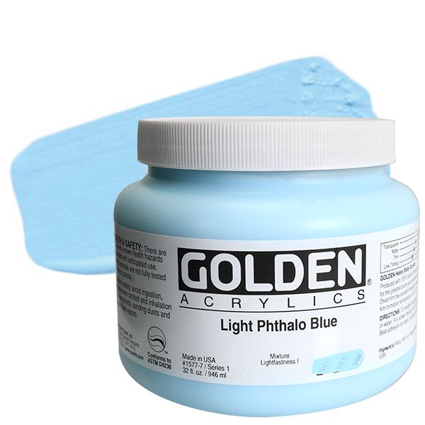 Golden Heavy Body Acrylic 32oz Light Phthalo Blue