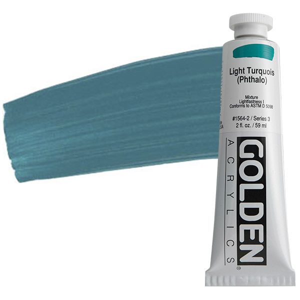 GOLDEN Heavy Body Acrylic 2 oz Tube - Light Turquoise Phthalo