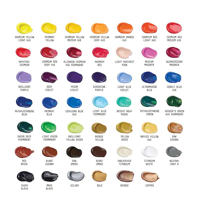 Liquitex BASICS Acrylic Assorted Colors Set of 48 Acrylics, 22ml