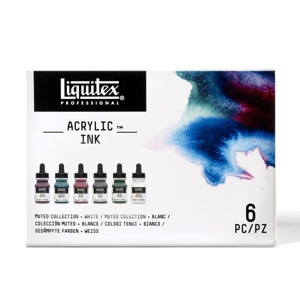 Professional Acrylic Ink! Sets Muted Collection, set of 6