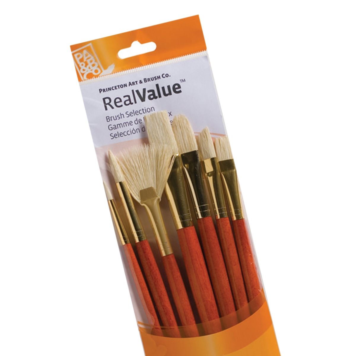 Princeton Real Value Brush Set 9154 Long Handle 7pk Natural Bristles
